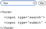 Typing in a type=search field in Safari