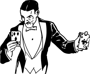 magician performing a card trick